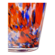 Small antique art deco cobalt orange speckled glass paste vase