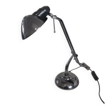 Vintage retro black chrome design lamp from the space age 80s.