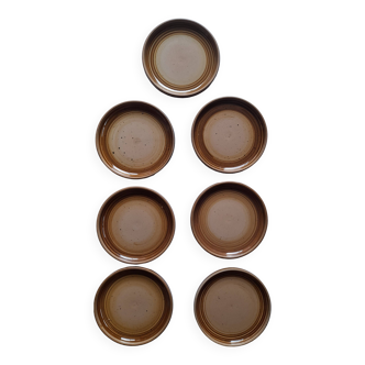 Set of 7 vintage dessert plates - Gien stoneware