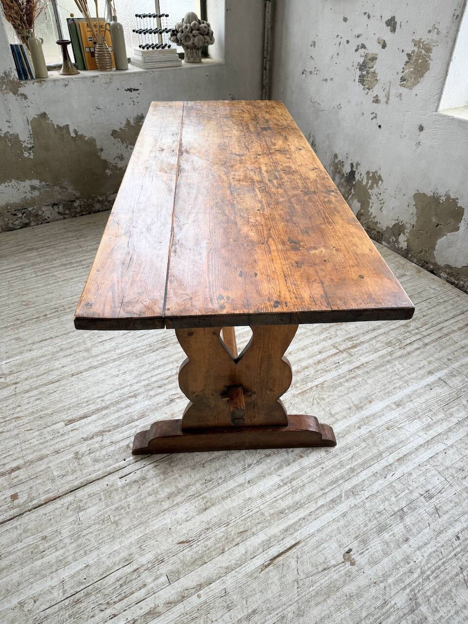 Monastery-style farmhouse table, pine, 210cm