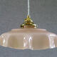 Pale pink opaline hanging lamp delivered with cable and new brass socket