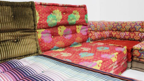 Canapé Mah Jong Roche Bobois design Kenzo Takada par Hans Hopfer, ensemble de 12.