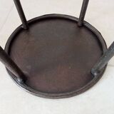 Brutalist high stool from the 1960s in solid steel.