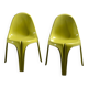Pair of yellow fiberglass tripod chairs by Walter Frey, circa 1968