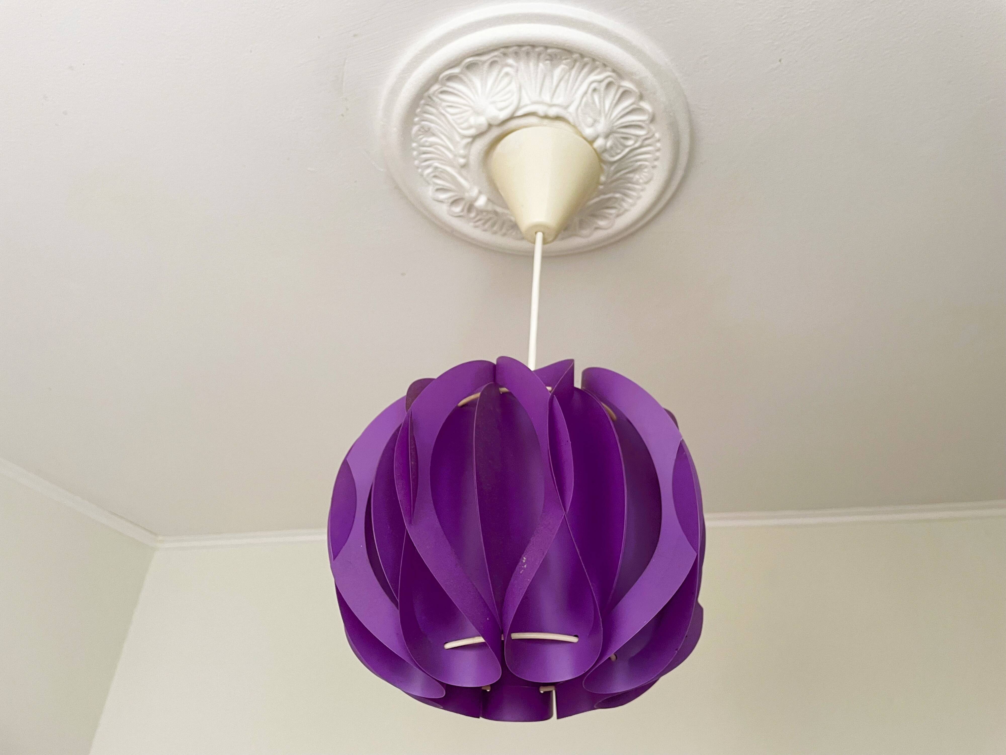Purple Mid Century Modern lamp from 1970s