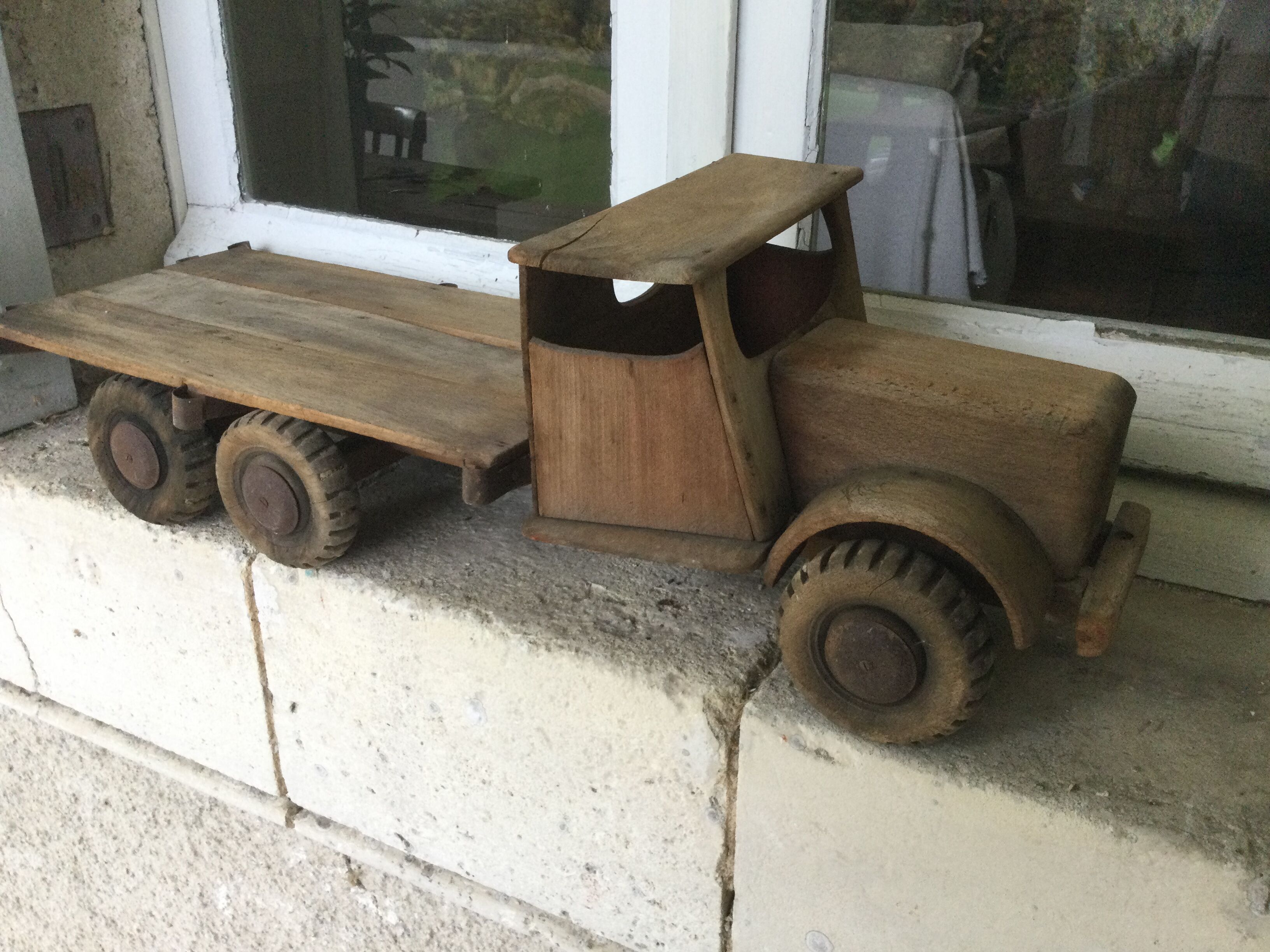 Antique oak transport truck