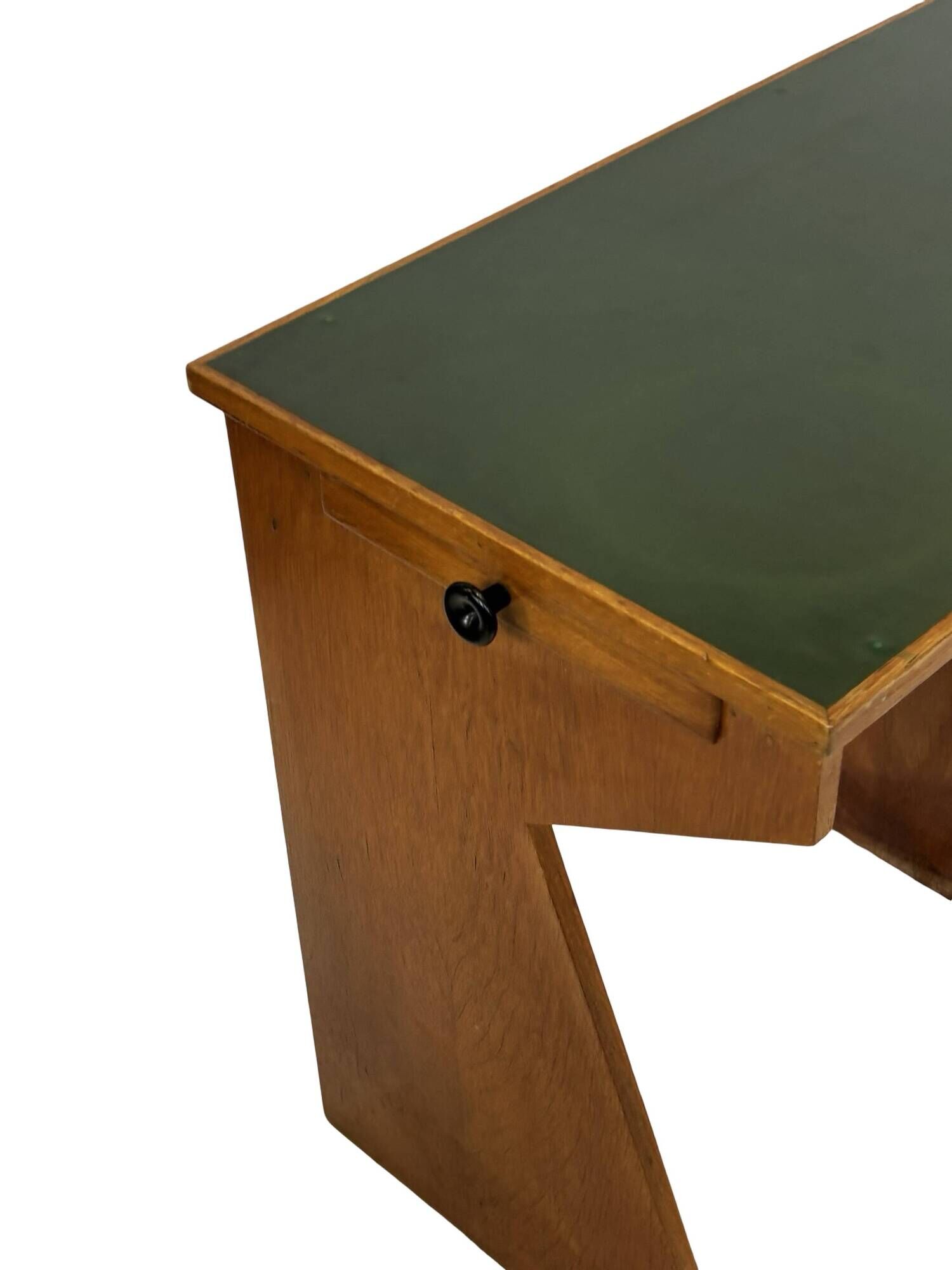 Art Deco desk, minimalist design in oak, unique 40s design, Netherlands.