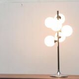 Vintage space table lamp, glass and metal, 1970s