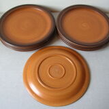 Set of 9 old large flat plates in sandstone series Meylan faience St Amand