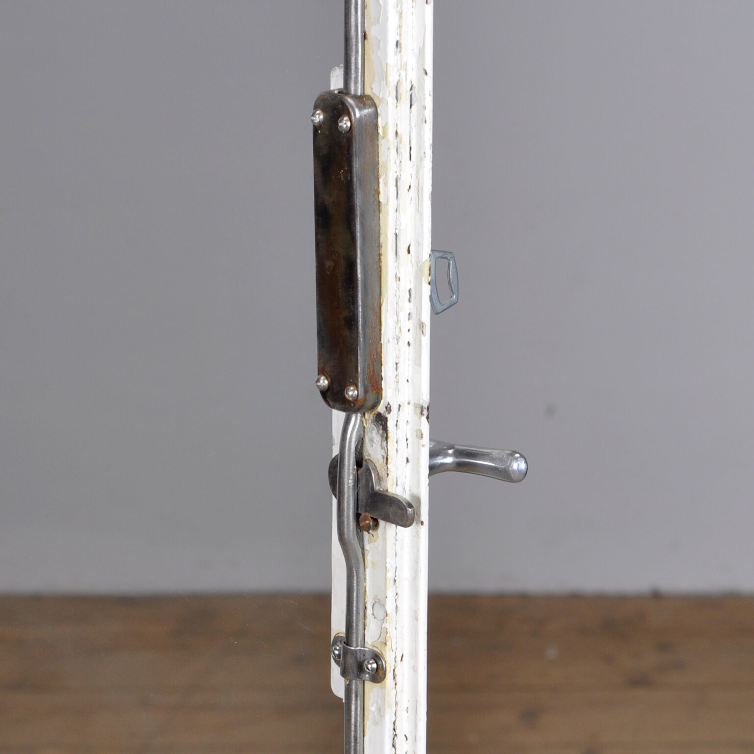 Iron and glass medical display cabinet 1930s