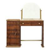Art Deco dressing table in walnut and marble, circa 1940s.