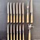 12 Robert Linzeler knives and leg of lamb set for Jules Piault Paris