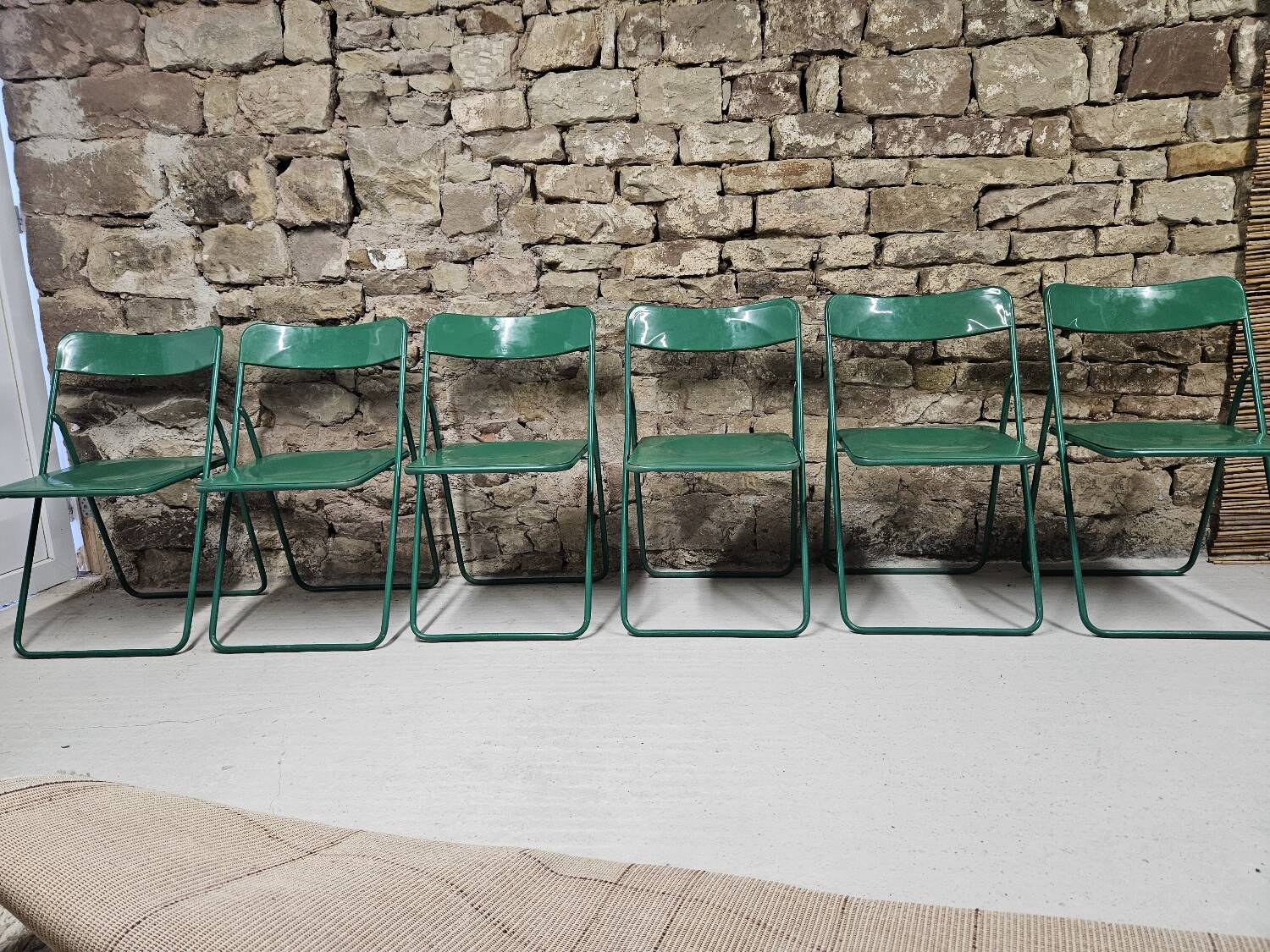 Lot de 6 chaises verte de terrasse pliables