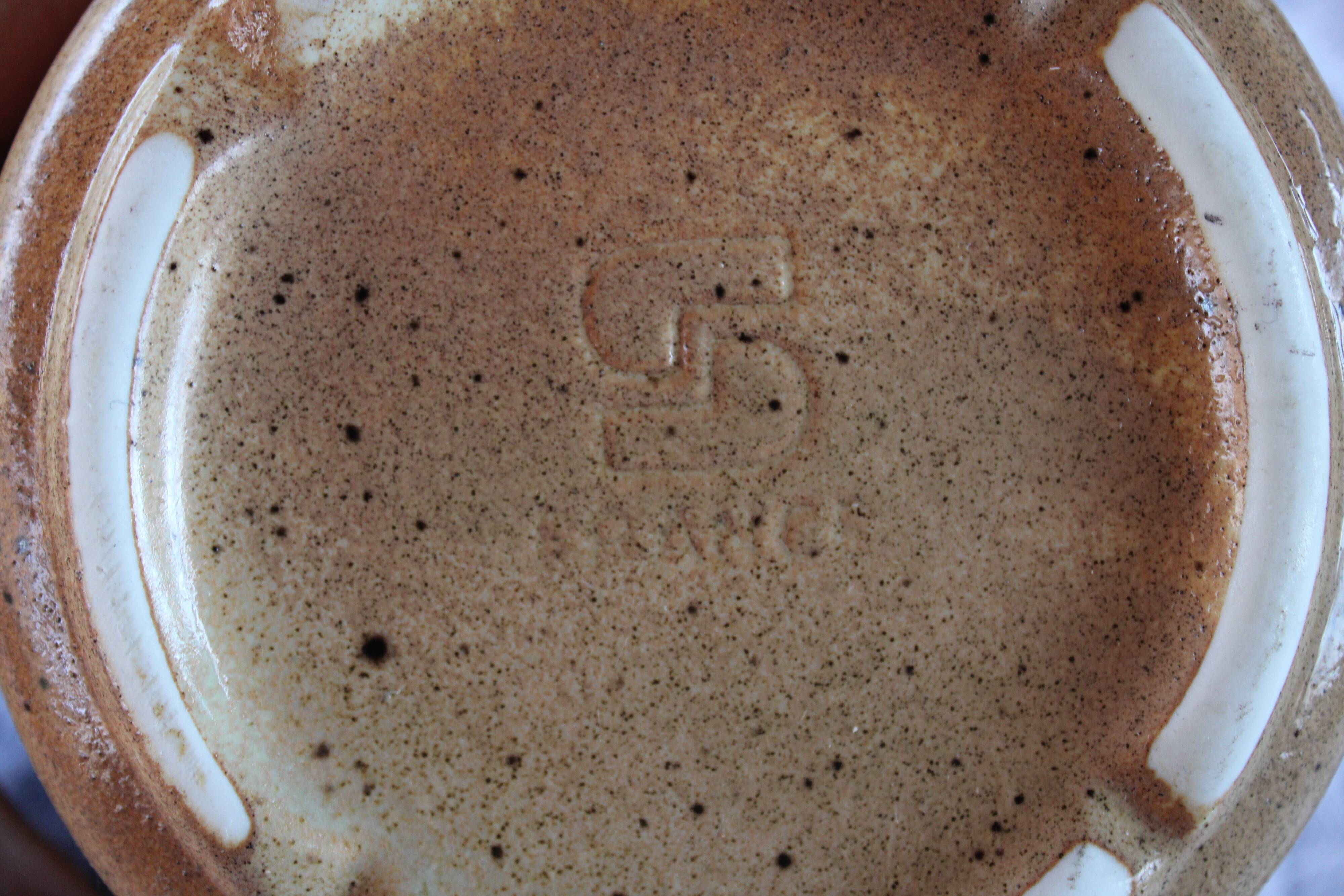 Stoneware teapot signed