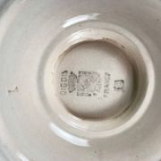 Saucière Digoin - Sarreguemines, motif rose, première moitié du XXe siècle