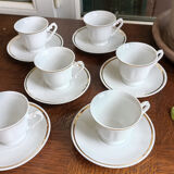 6 Yugoslav porcelain coffee cups - FP Zaječar - white and gilding