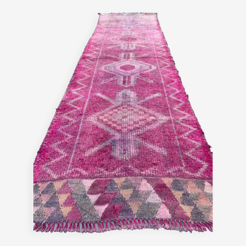 Vintage Turkish  Tribal Runner 318x90 cm veg dye wool rug tribal, handmade