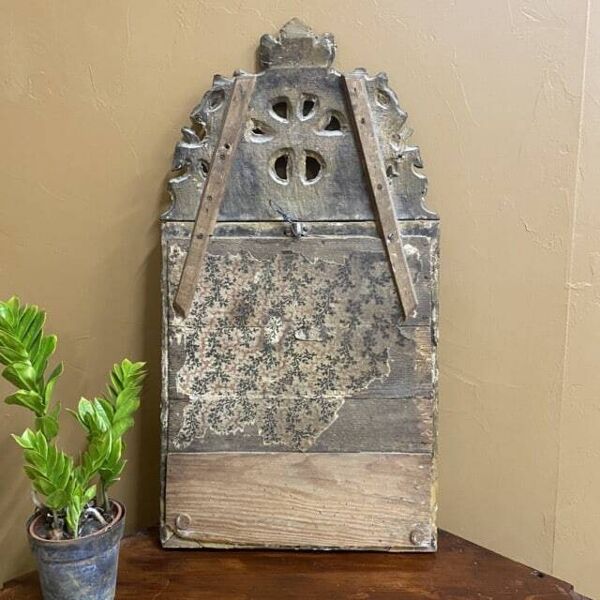 Petit miroir ancien en bois doré, style régence