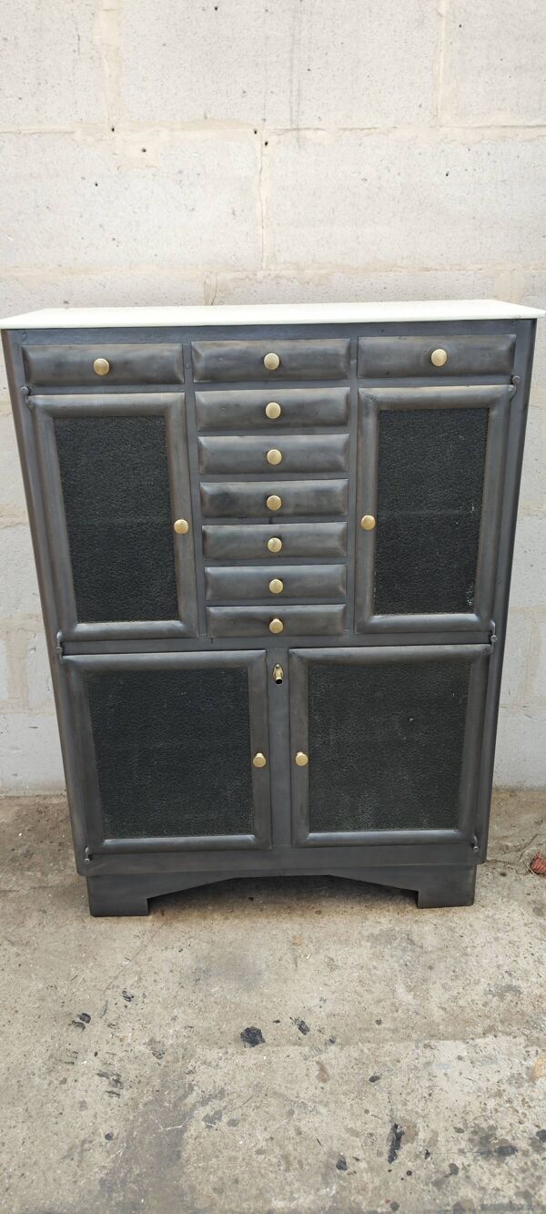 Ancien meuble de dentiste métal meuble de métier