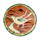 Plat coupe décorative en terre cuite