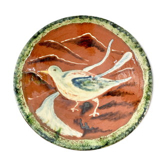 Plat coupe décorative en terre cuite