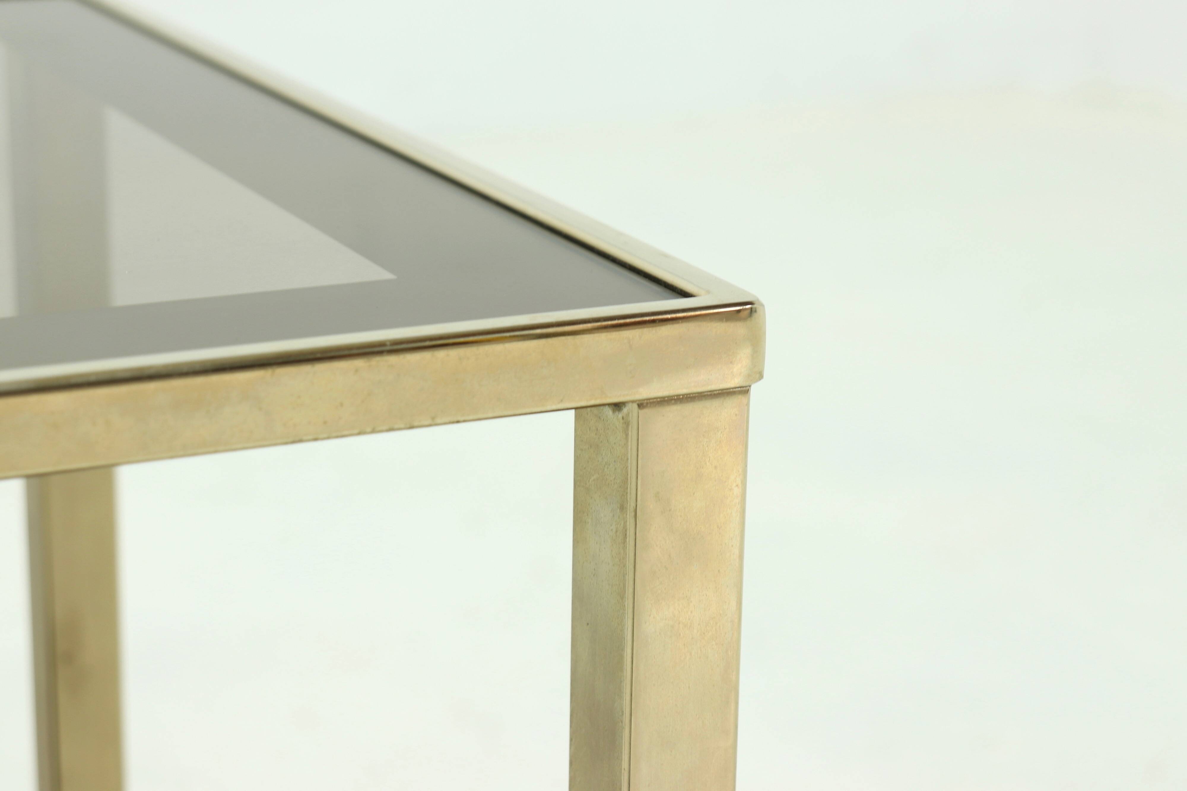 Two Tier Gold Plated Side Table by Belgo Chrom 1970s