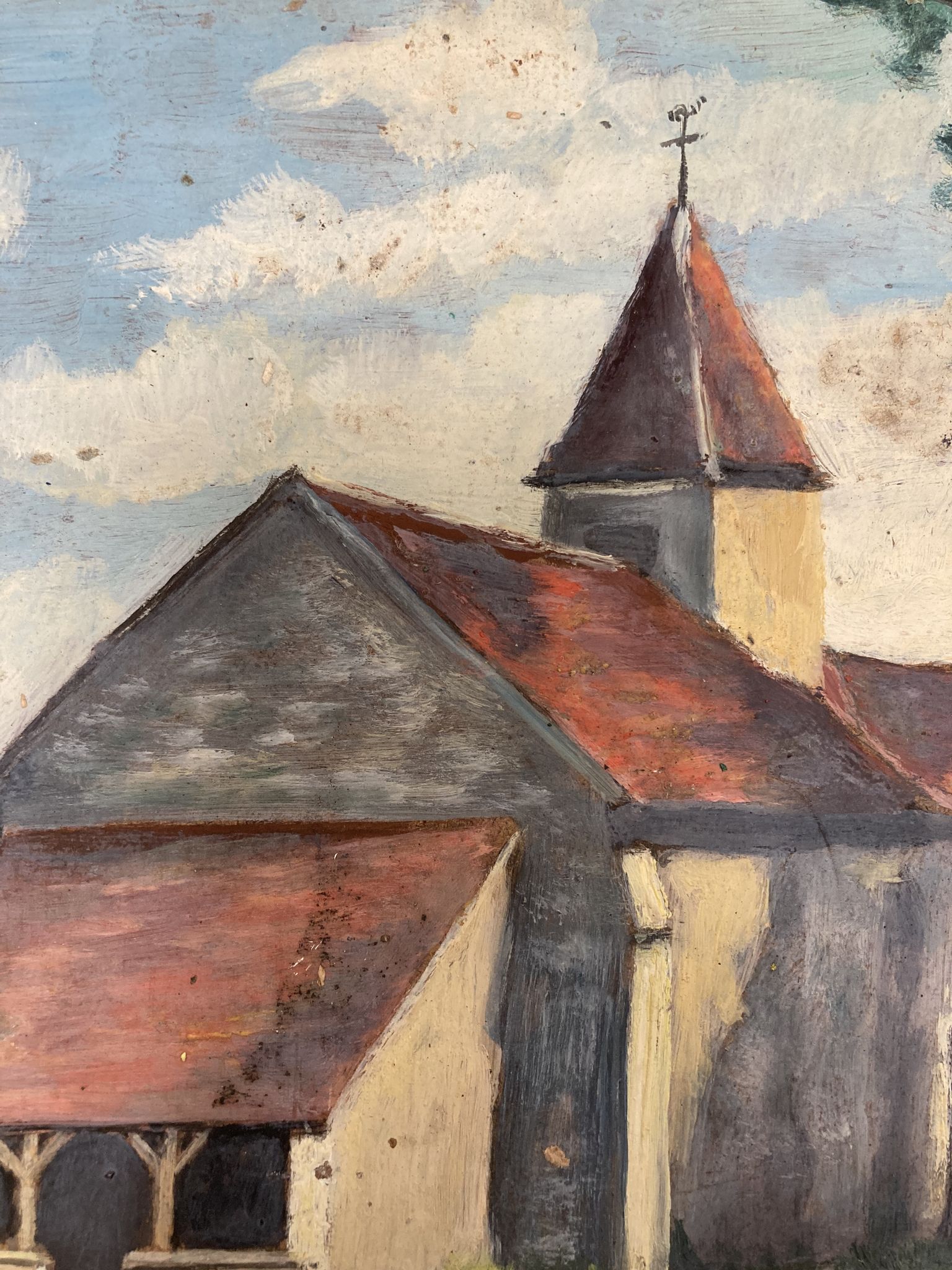 Huile sur panneau vintage