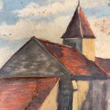 Huile sur panneau vintage