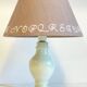 Lampe marbre blanc et lin vintage