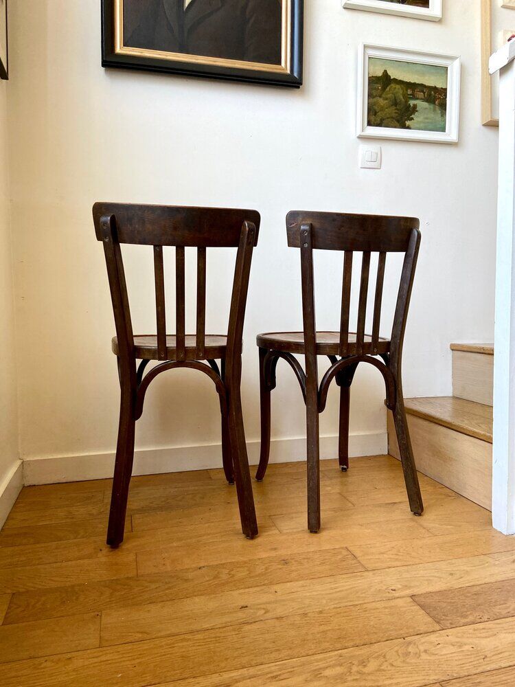 2 Baumann bistro chairs in dark wood
