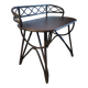 Vintage children's desk console bamboo rattan curved wood Thonet style 80s dark mahogany