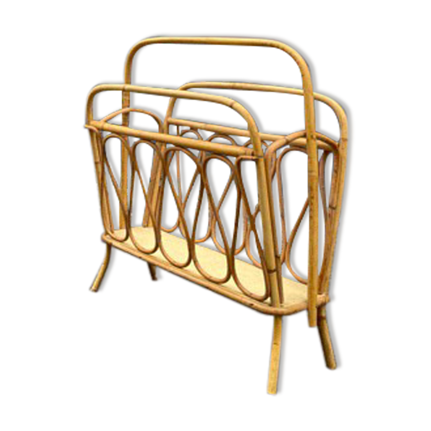 Rattan magazine rack