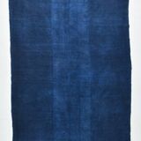 Contemporary Navy Blue Turkish Vintage Kilim Rug, 188x287Cm