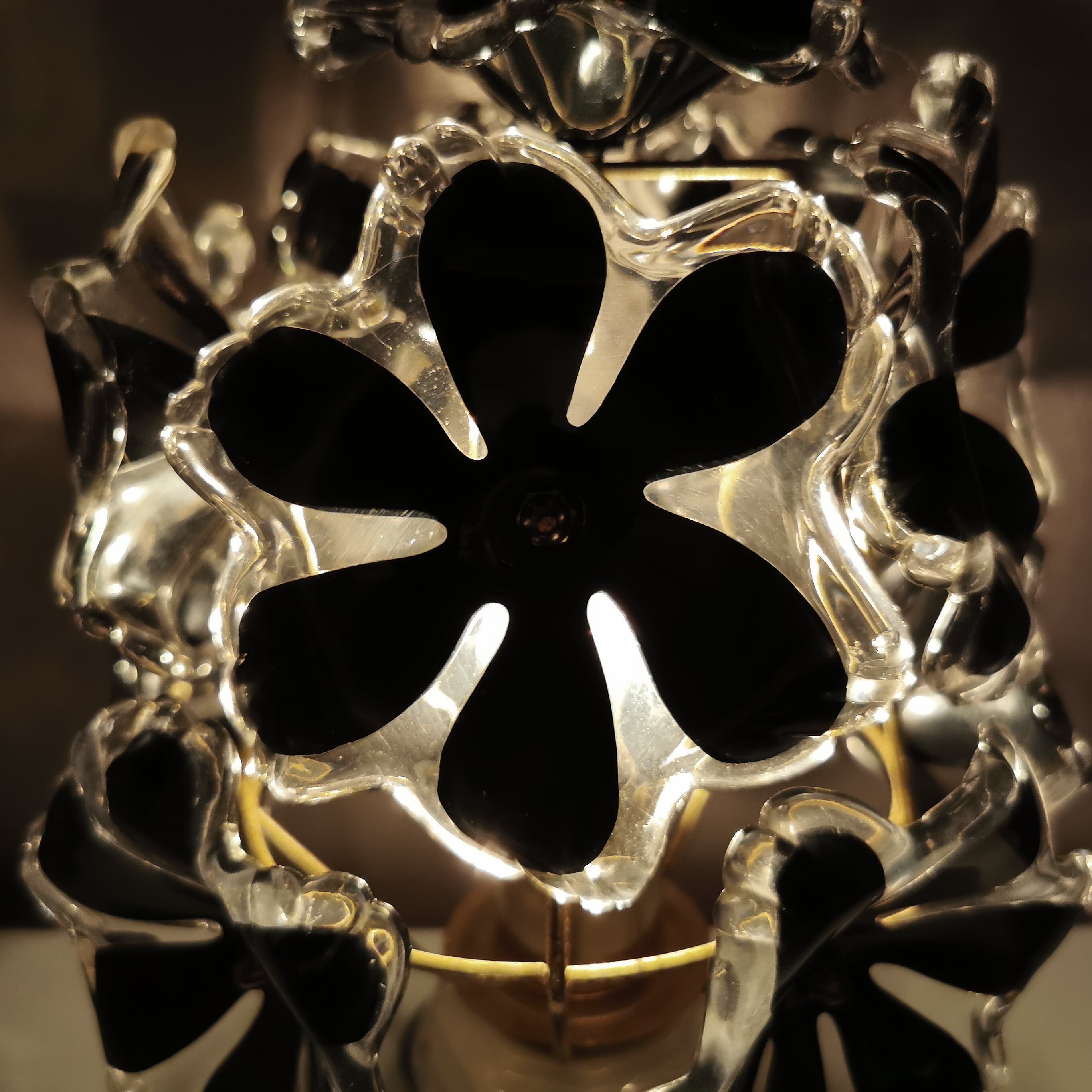 Table lamp with glass flowers, 80