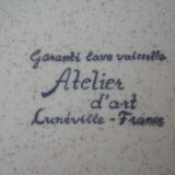 Set of 4 old flat plates with ear of wheat decor Atelier d'Art Lunéville