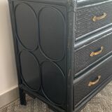 Vintage rattan chest of drawers
