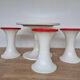 Midcentury Set of Three Tulip Stools and Coffee Table, Space Age, Germany, 1970s