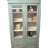 Old Patinated English Showcase Library