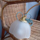 White frosted corolla nomad hanging lamp