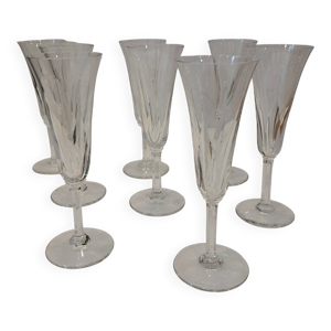 8 flutes à champagne - saint louis