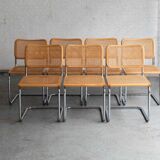 Set of 7 'Cesca' dining chairs by Marcel Breuer.