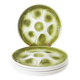 Set of 6 Moulins des Loups oyster plates, Green, 1960