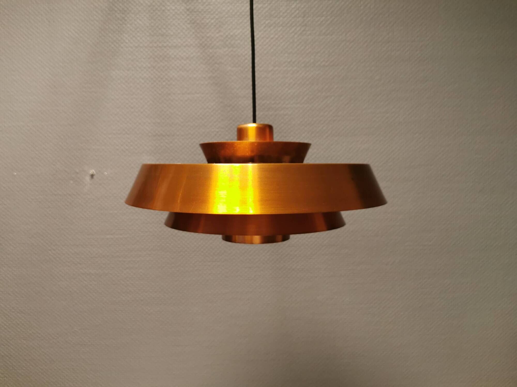 Hanging lamp model ‘Nova’ designed by Jo Hammerborg for Danish Fog&Mørup 1963 in copper