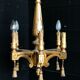 Golden wood chandelier