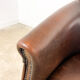 Vintage dark brown sheep leather clubchair rijsbergen