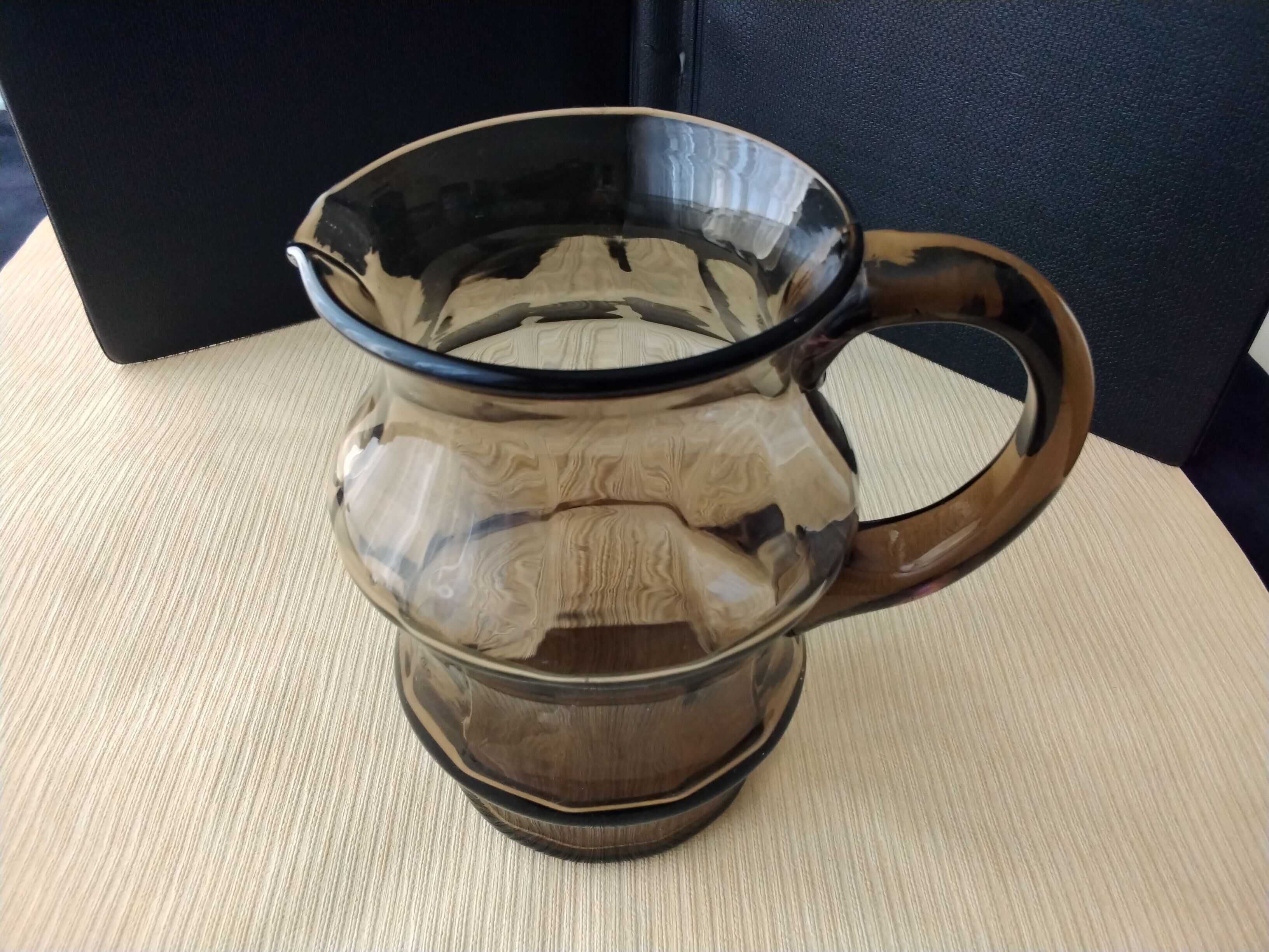 Smoked glass water jug