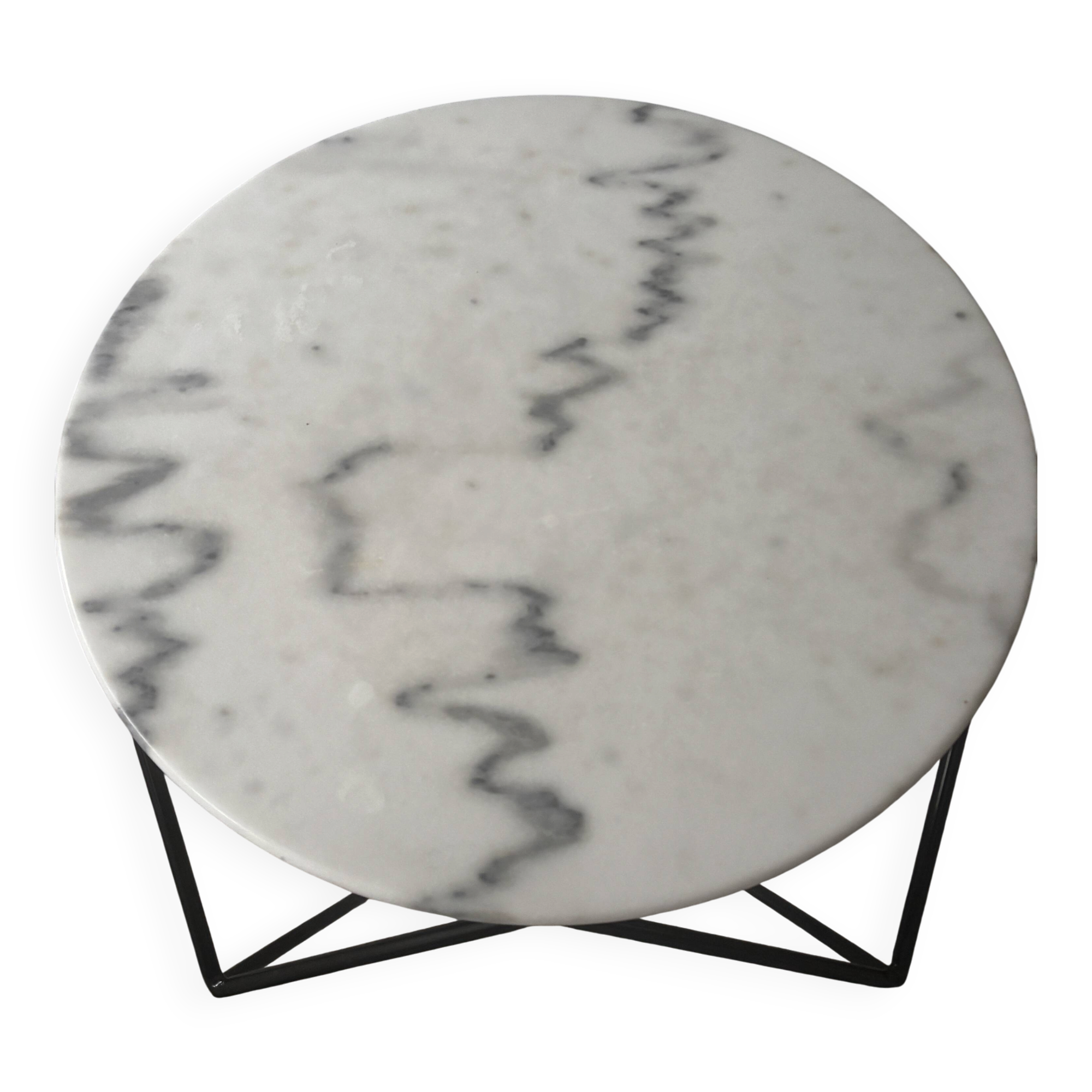 Round marble and metal coffee table - Tikamoon