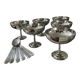 Set of 6 ice cream cups and spoons Letang Rémy 70s