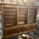 Bibliotheque meuble d'apothicaire en noyer
