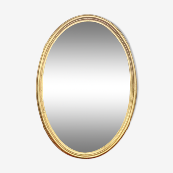Golden oval mirror 46x64cm